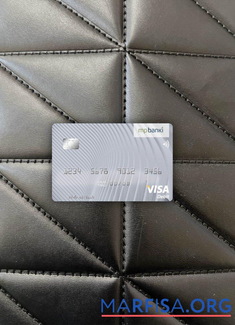 Printable Iceland MP Banki visa debit card photolook front template